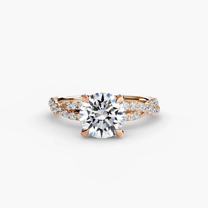 The Twisted Pavé Solitaire in setting by 18 KARATS