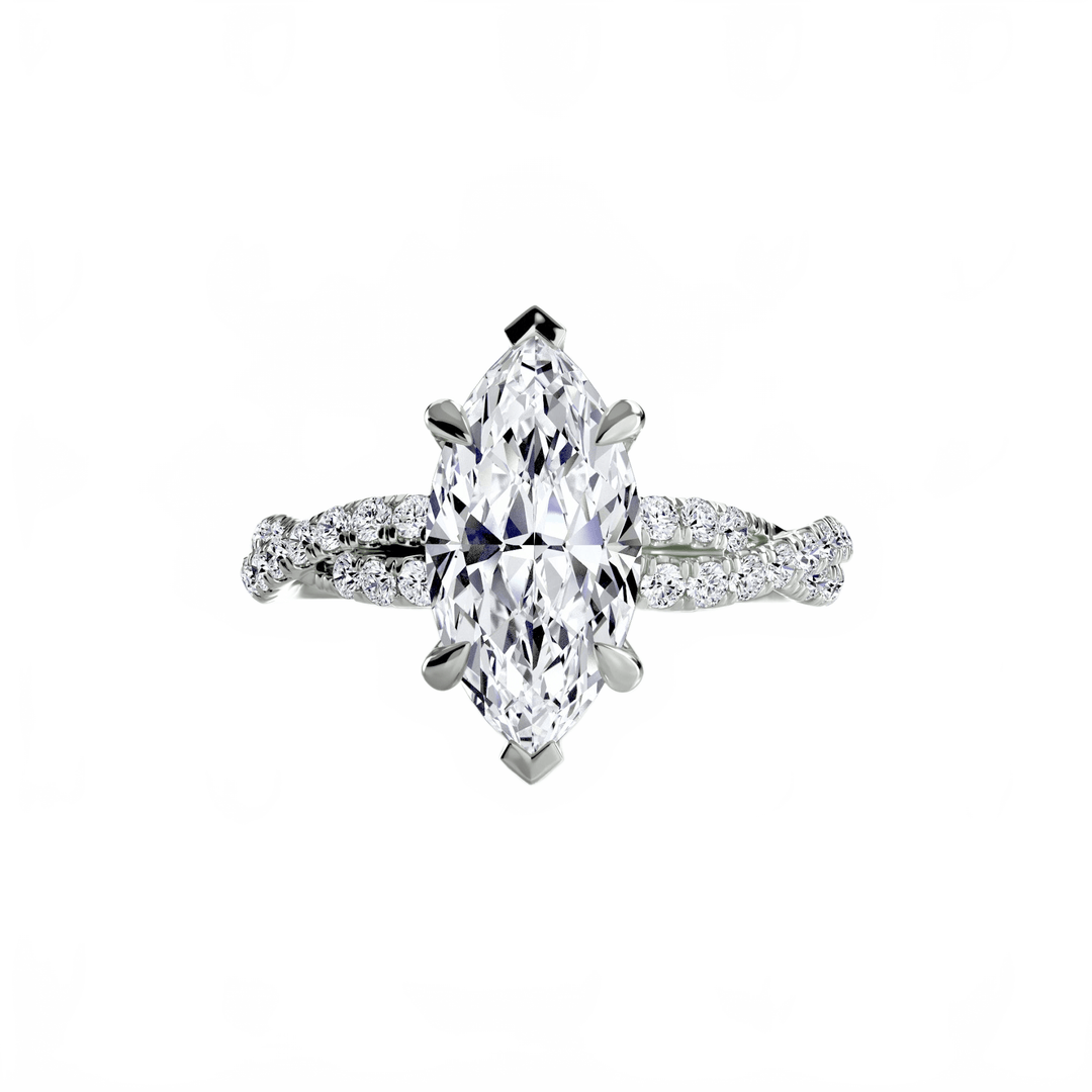 The Twisted Pavé Solitaire in setting by 18 KARATS