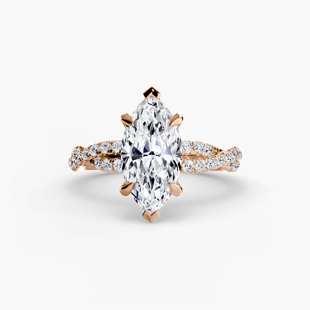 The Twisted Pavé Solitaire in setting by 18 KARATS