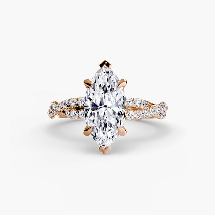 The Twisted Pavé Solitaire in setting by 18 KARATS
