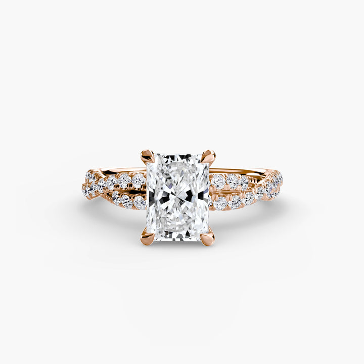 The Twisted Pavé Solitaire in setting by 18 KARATS