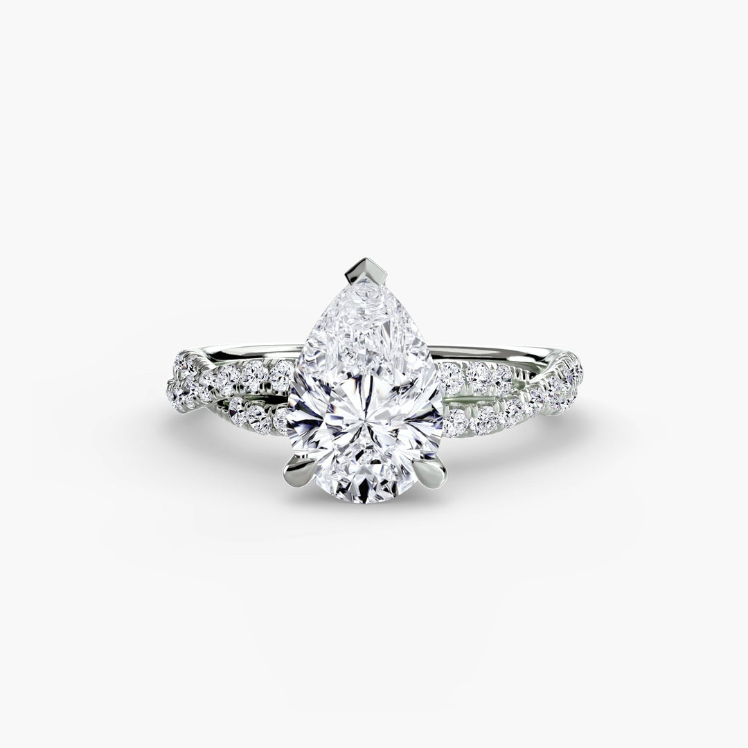 The Twisted Pavé Solitaire in setting by 18 KARATS