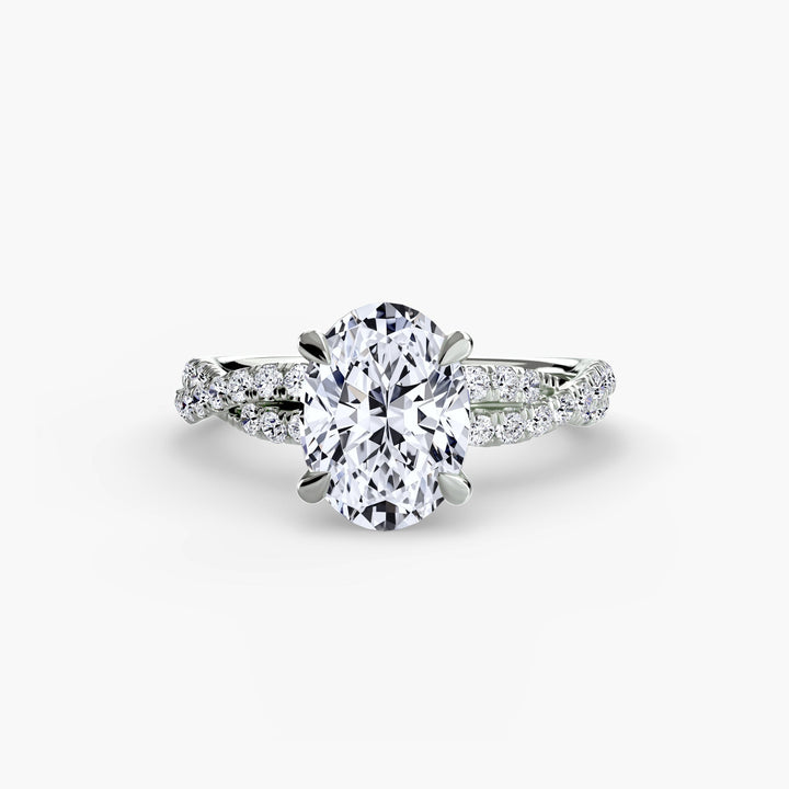 The Twisted Pavé Solitaire in setting by 18 KARATS