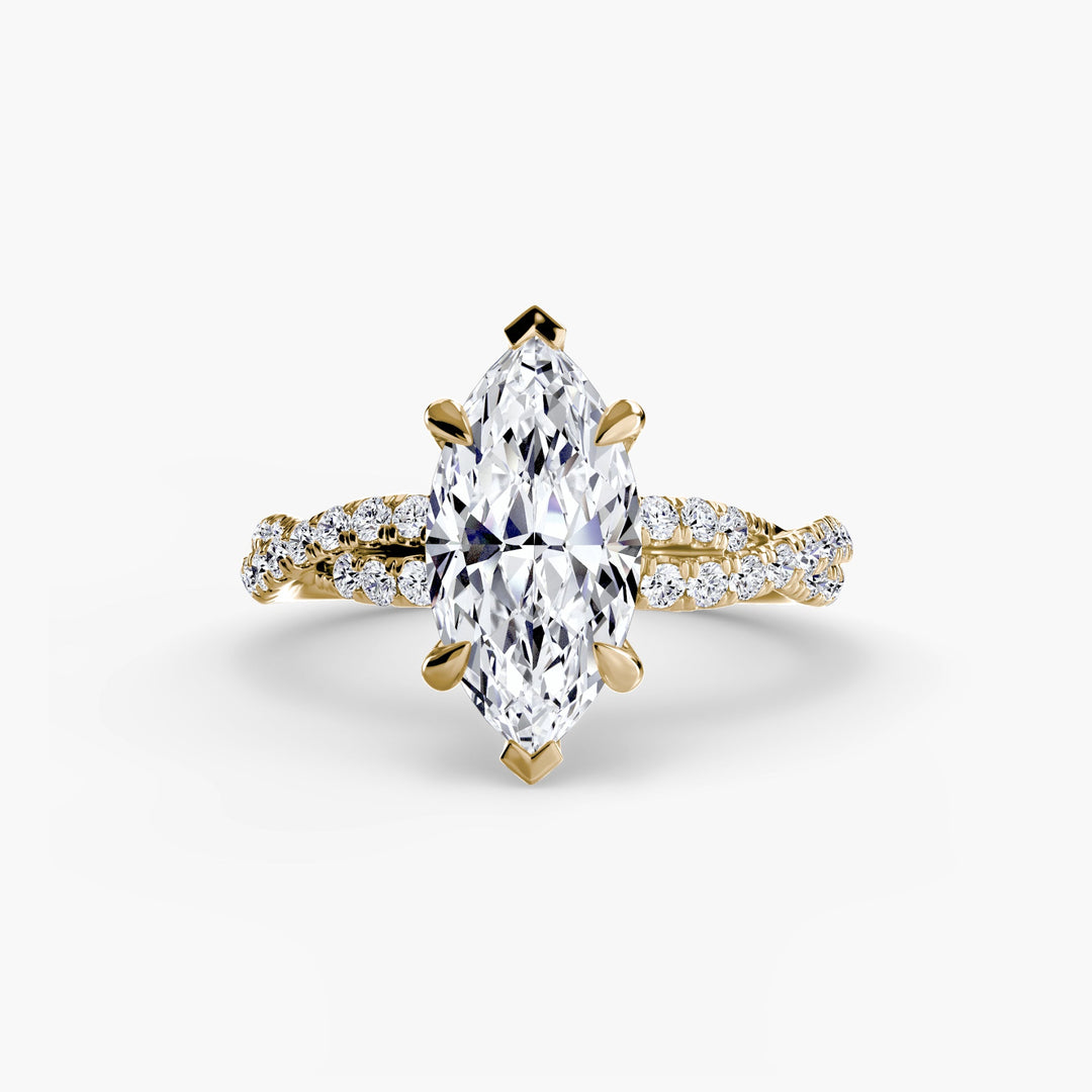 The Twisted Pavé Solitaire in setting by 18 KARATS