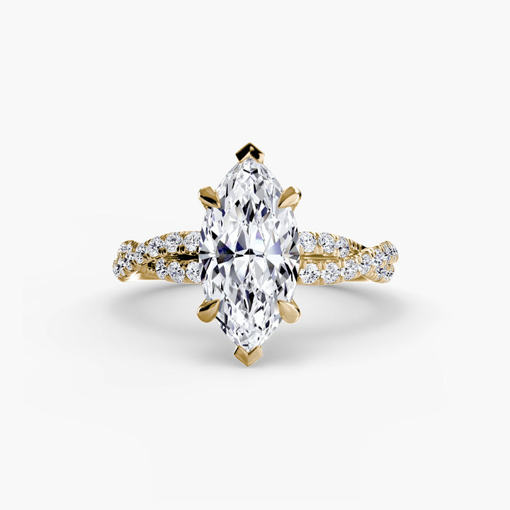The Twisted Pavé Solitaire in setting by 18 KARATS