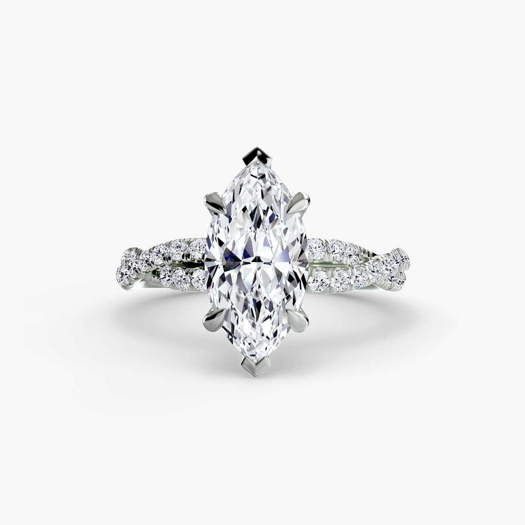 The Twisted Pavé Solitaire in setting by 18 KARATS