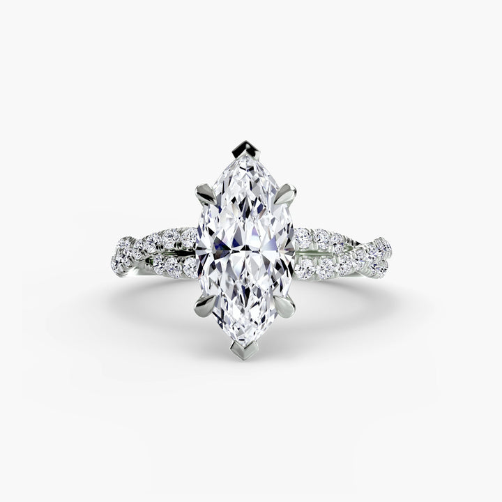 The Twisted Pavé Solitaire in setting by 18 KARATS