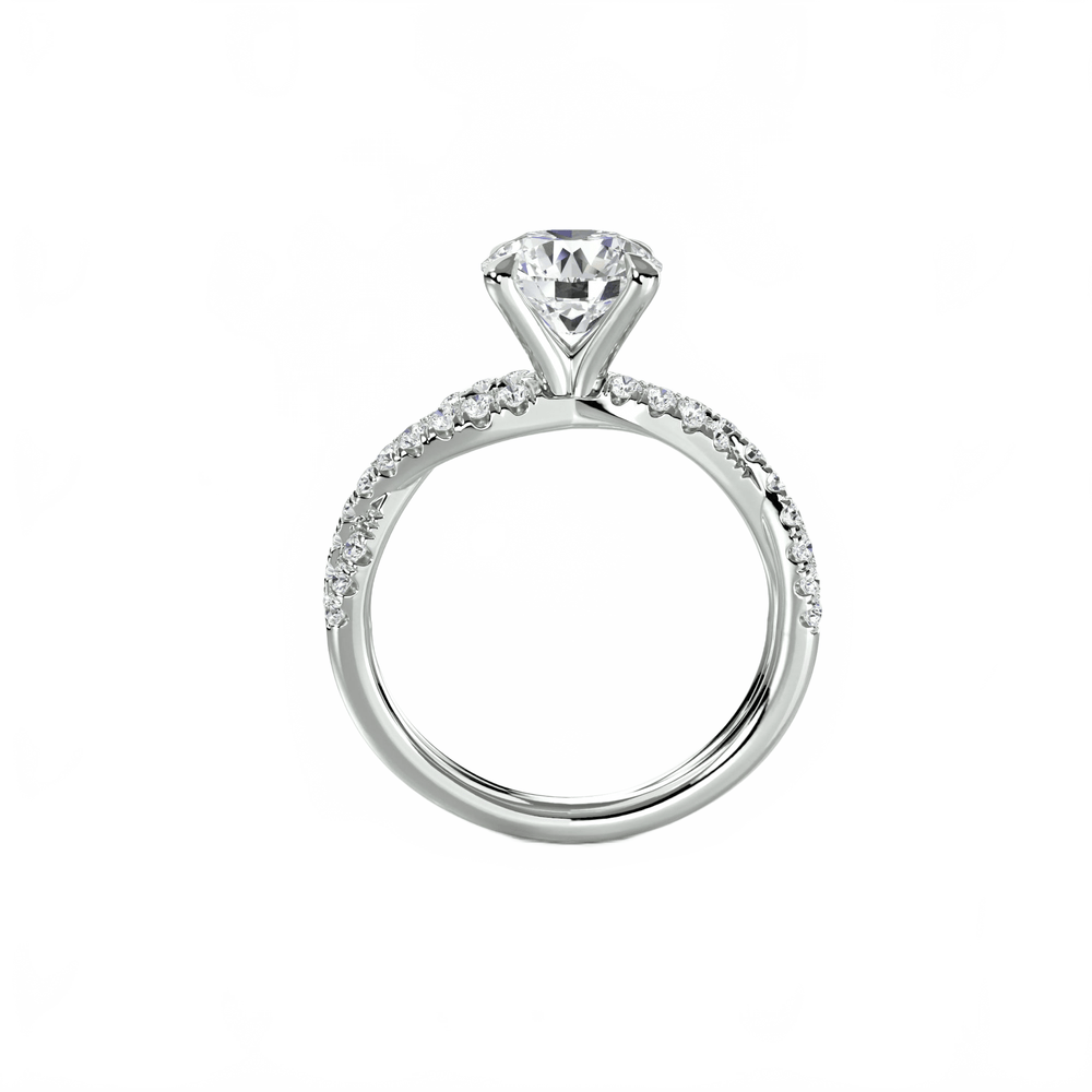 The Twisted Pavé Solitaire in setting by 18 KARATS