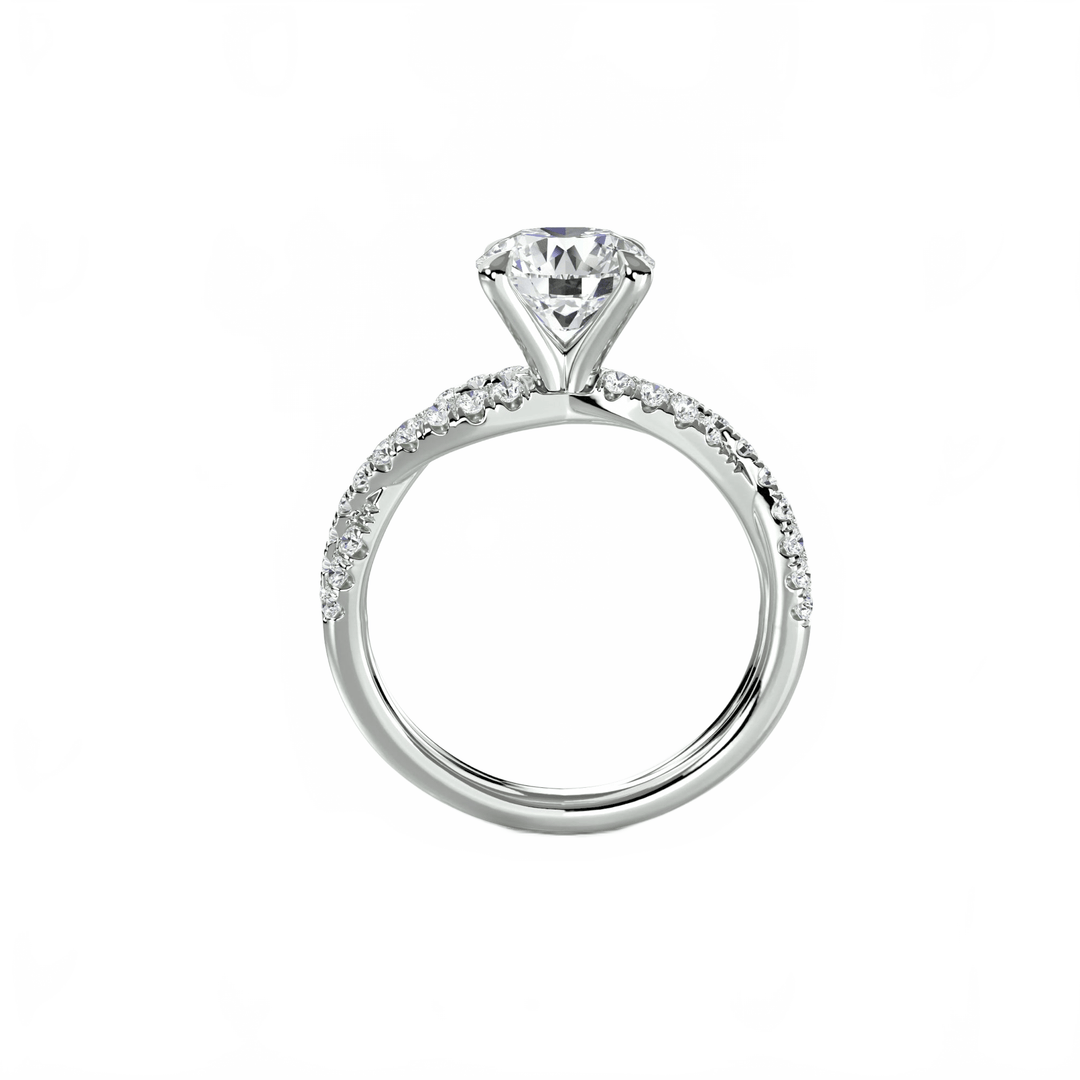 The Twisted Pavé Solitaire in setting by 18 KARATS