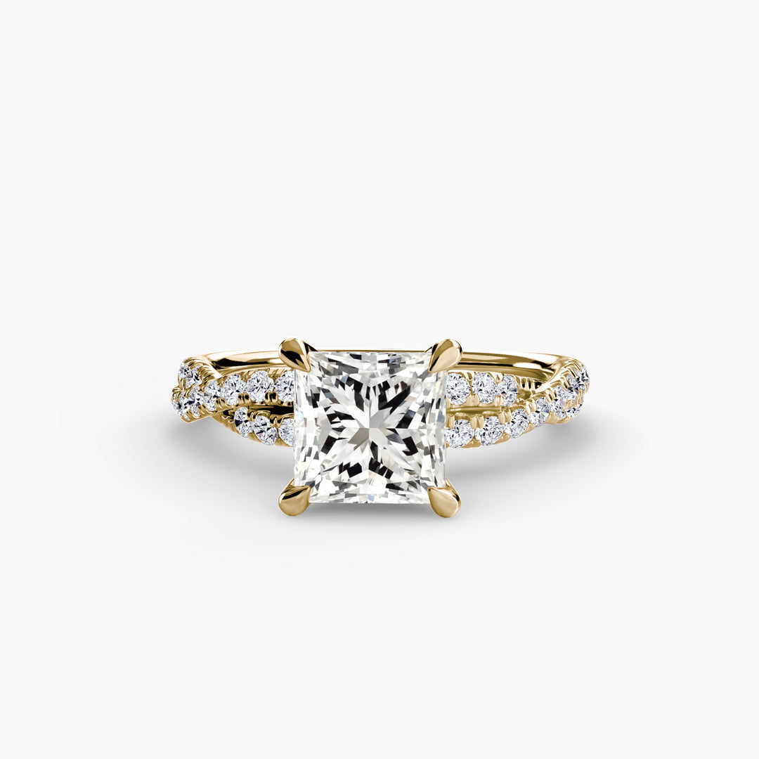 The Twisted Pavé Solitaire in setting by 18 KARATS