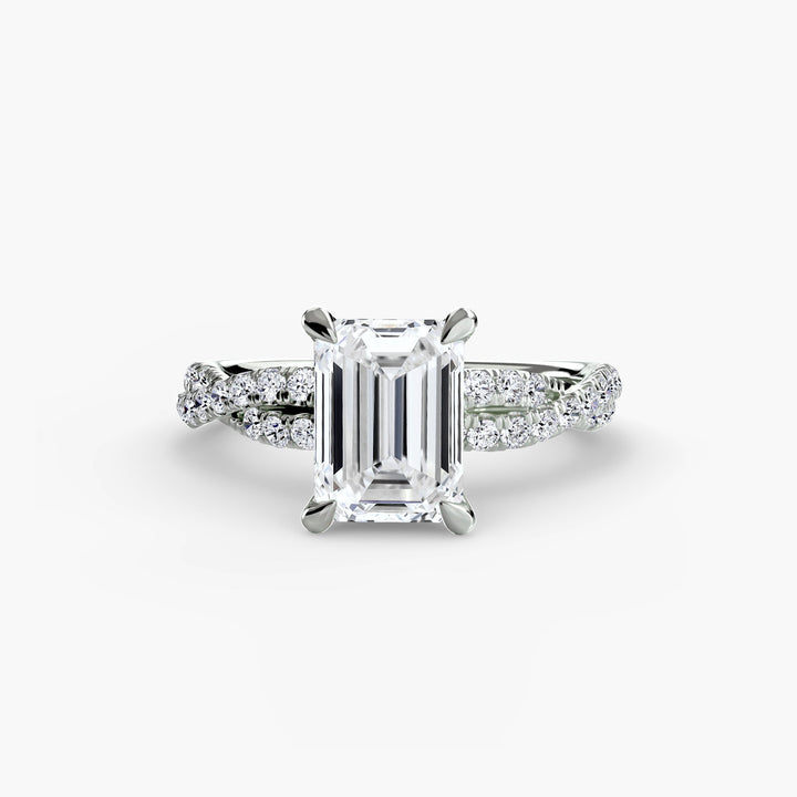 The Twisted Pavé Solitaire in setting by 18 KARATS