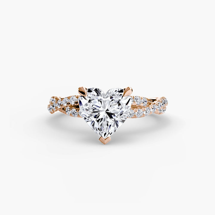 The Twisted Pavé Solitaire in setting by 18 KARATS