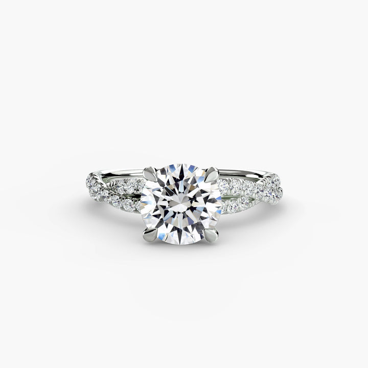 The Twisted Pavé Solitaire in setting by 18 KARATS