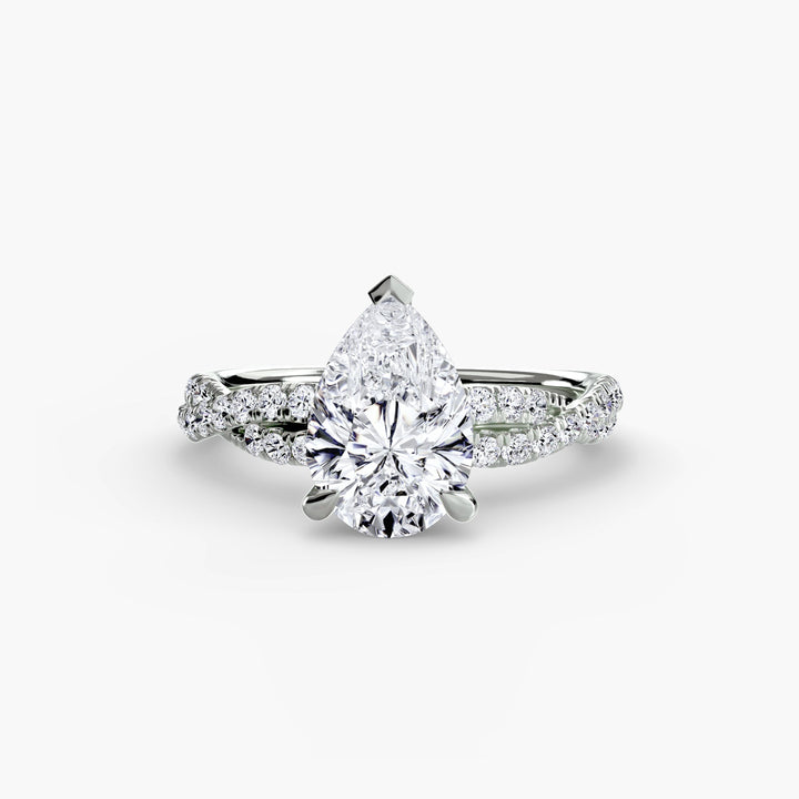 The Twisted Pavé Solitaire in setting by 18 KARATS
