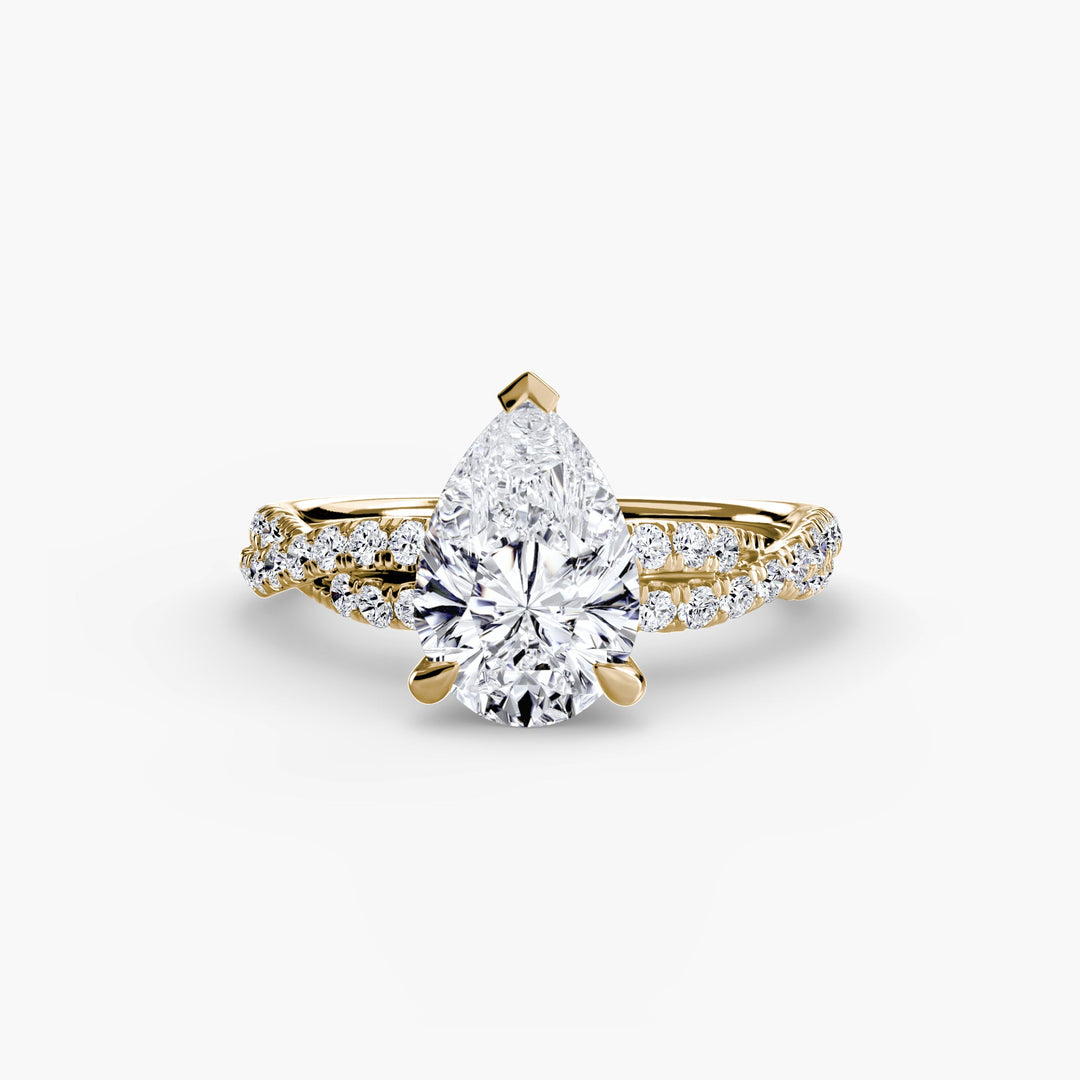 The Twisted Pavé Solitaire in setting by 18 KARATS