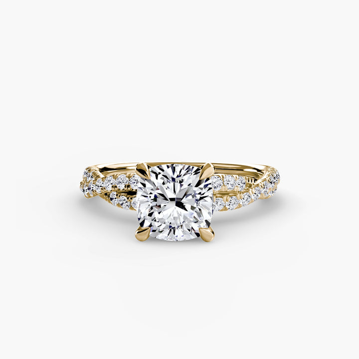 The Twisted Pavé Solitaire in setting by 18 KARATS