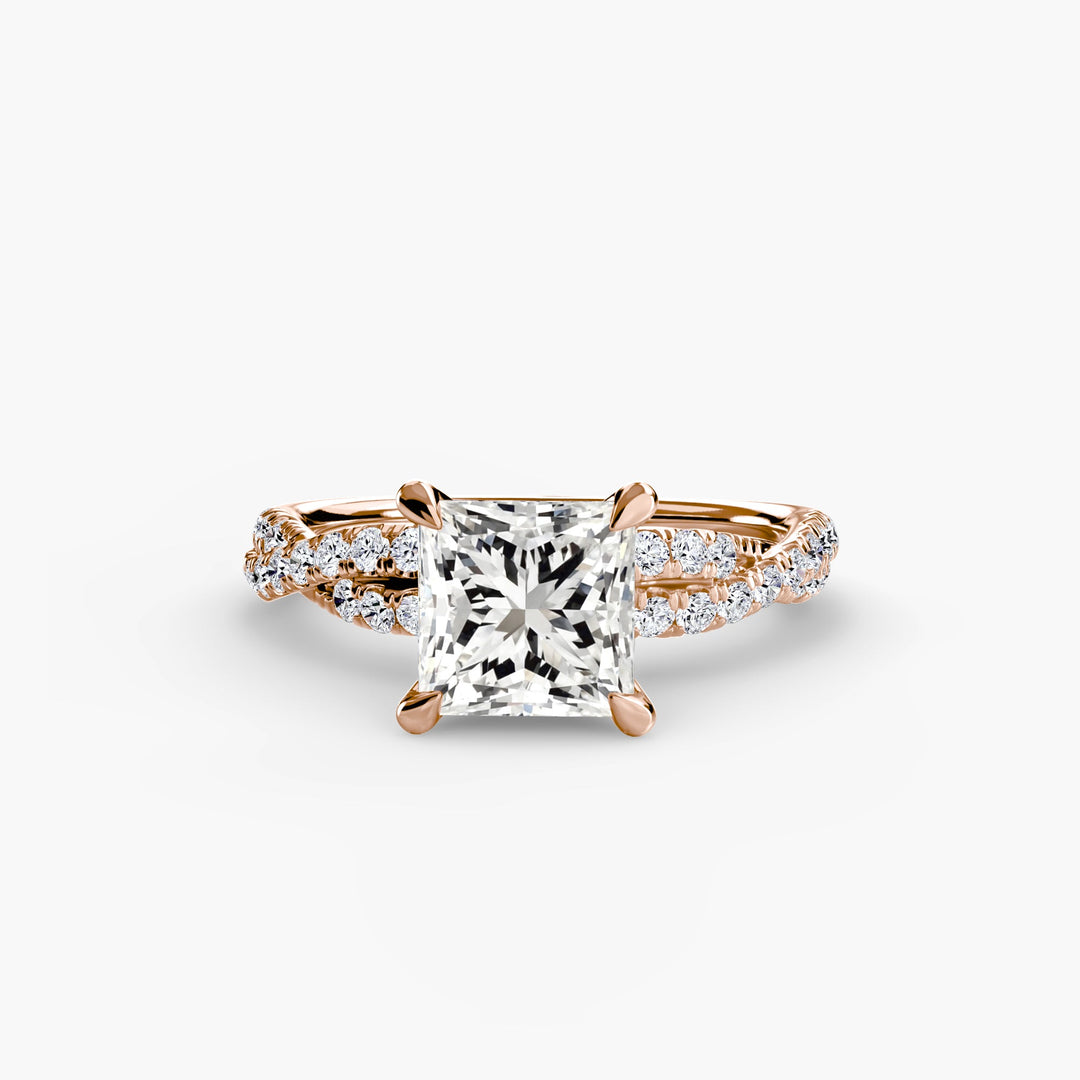 The Twisted Pavé Solitaire in setting by 18 KARATS