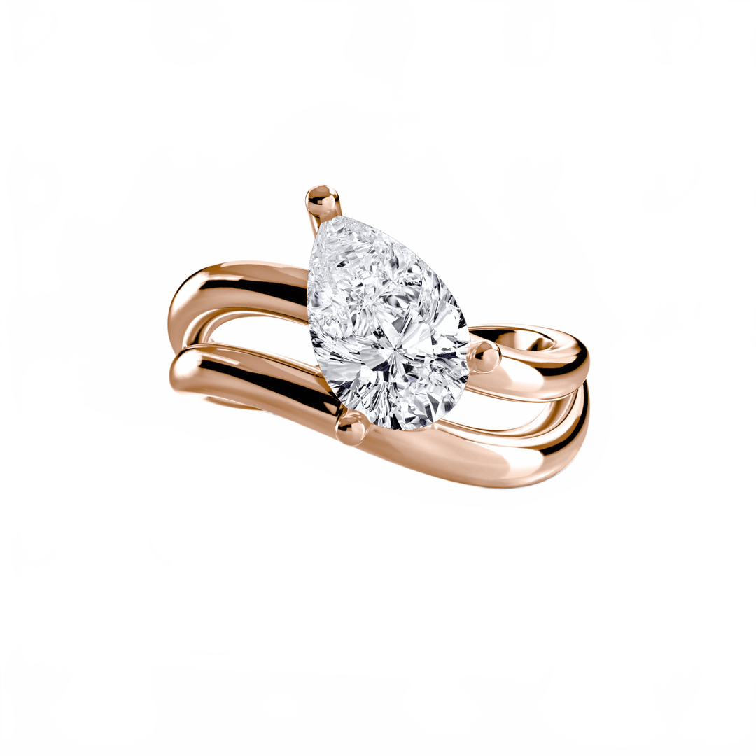 The Wave Ring 3 in setting by 18 KARATS