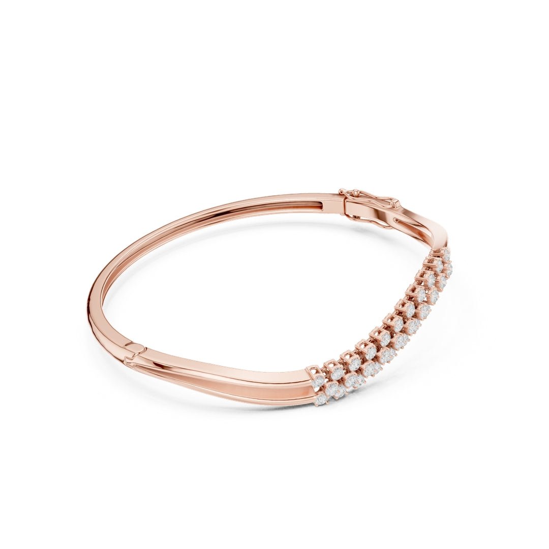 The Wavy Bangle Gold Bracelet - BC109 in Bracelet by 18 KARATS INC.