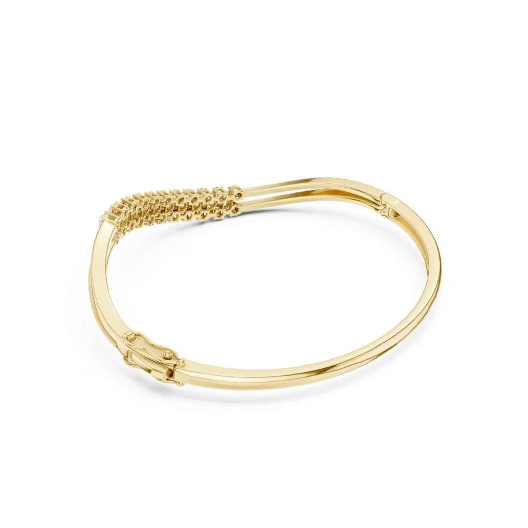 The Wavy Bangle Gold Bracelet - BC109 in Bracelet by 18 KARATS INC.