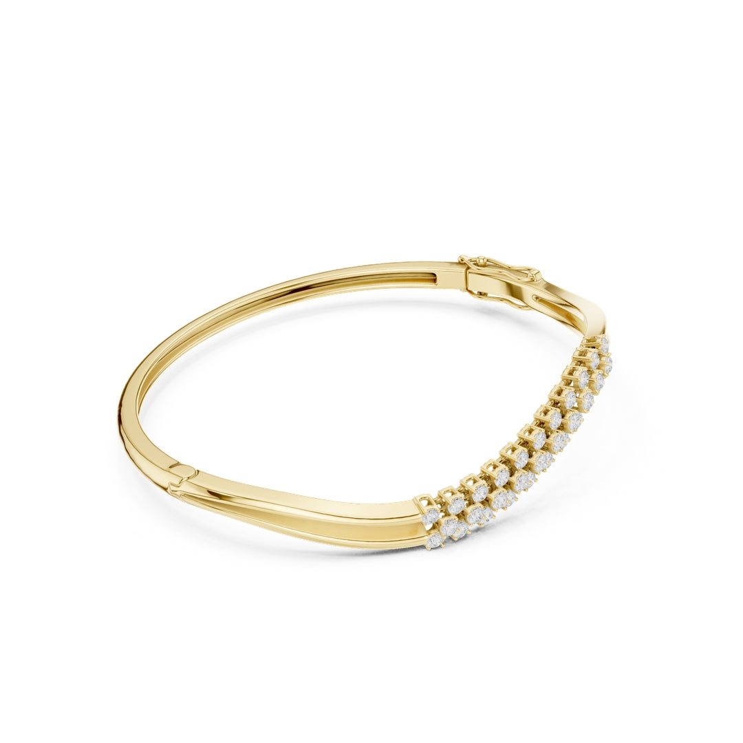 The Wavy Bangle Gold Bracelet - BC109 in Bracelet by 18 KARATS INC.