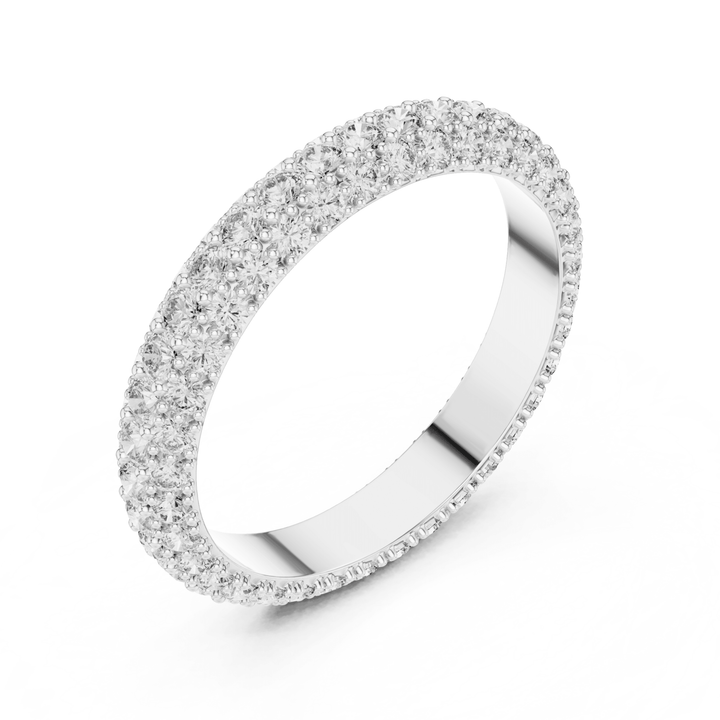 Three Row Dome 1.51 ctw Diamond Eternity Band - B1174 in Wedding Bands by 18 KARATS INC.