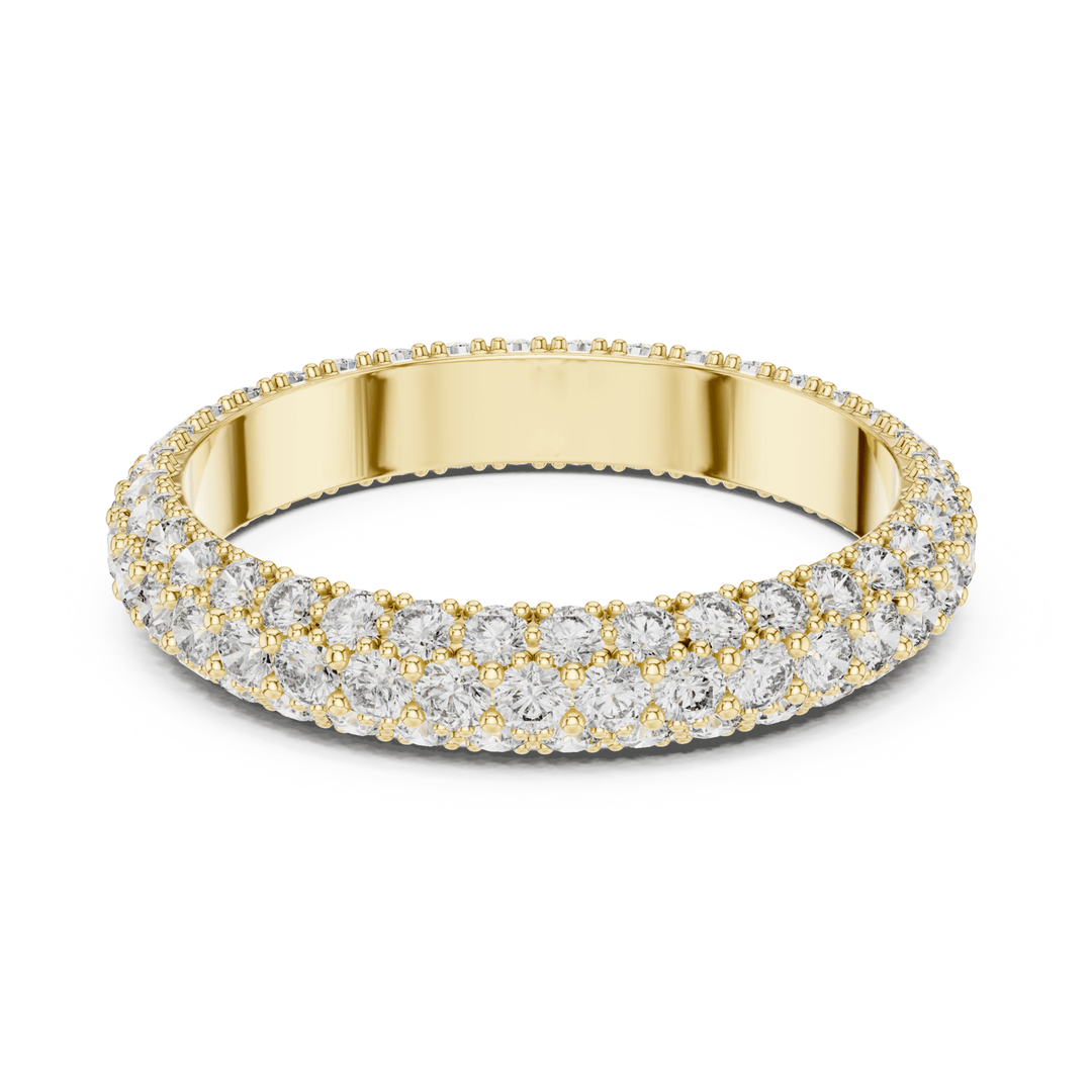Three Row Dome 1.51 ctw Diamond Eternity Band - B1174 in Wedding Bands by 18 KARATS INC.
