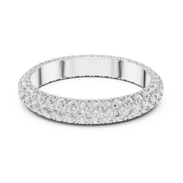Three Row Dome 1.51 ctw Diamond Eternity Band - B1174 in Wedding Bands by 18 KARATS INC.