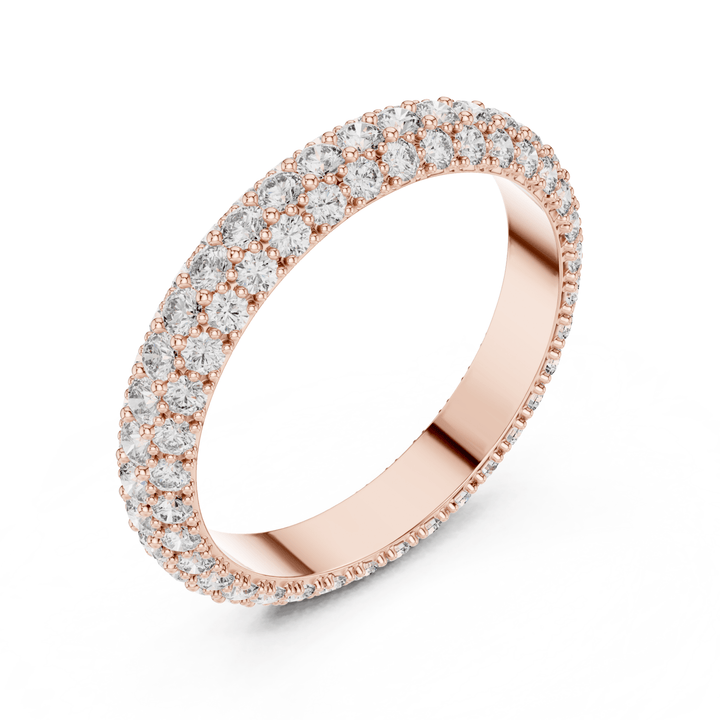 Three Row Dome 1.51 ctw Diamond Eternity Band - B1174 in Wedding Bands by 18 KARATS INC.