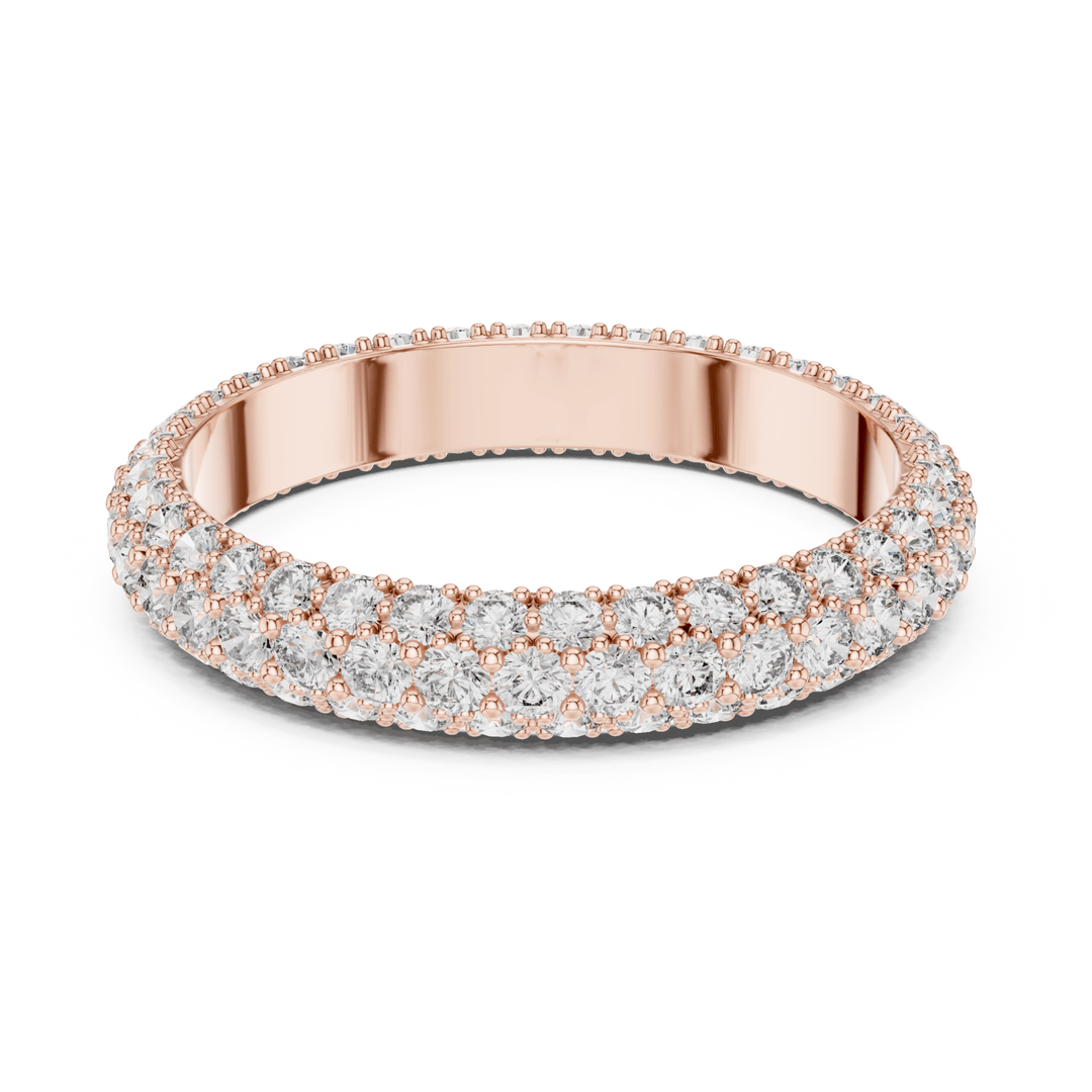 Three Row Dome 1.51 ctw Diamond Eternity Band - B1174 in Wedding Bands by 18 KARATS INC.