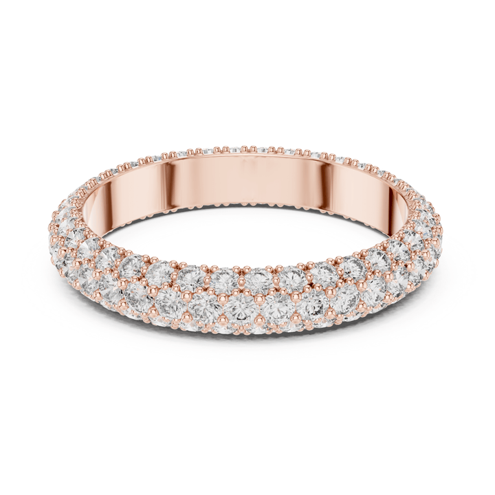 Three Row Dome 1.51 ctw Diamond Eternity Band - B1174 in Wedding Bands by 18 KARATS INC.