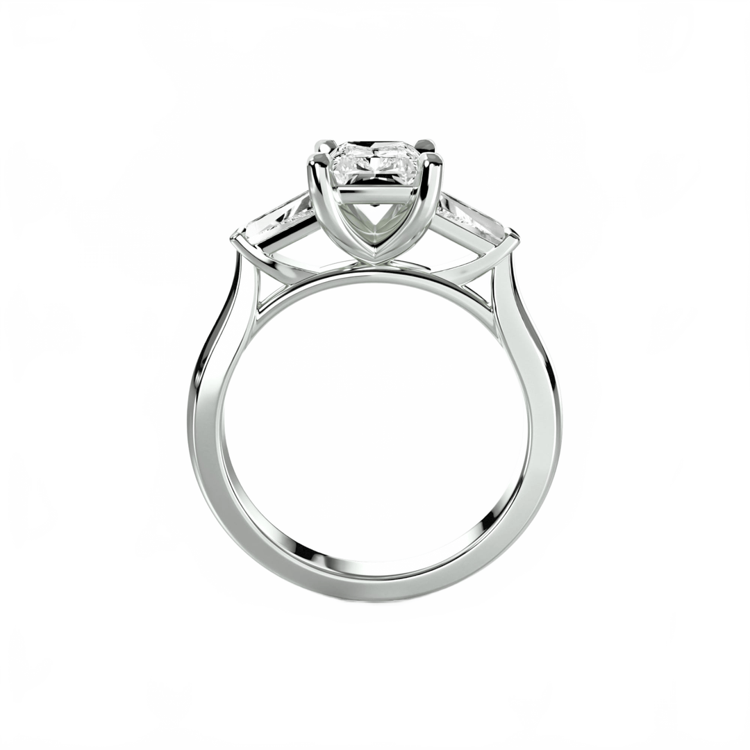 Three - Stone Ring (Baguette Side Stones) 2 in setting by 18 KARATS