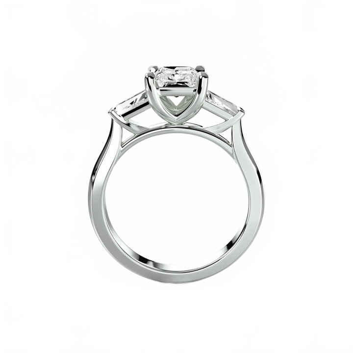 Three - Stone Ring (Baguette Side Stones) 2 in setting by 18 KARATS