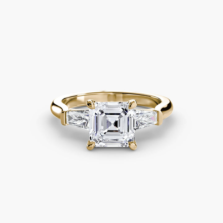 Three - Stone Ring (Baguette Side Stones) in setting by 18 KARATS