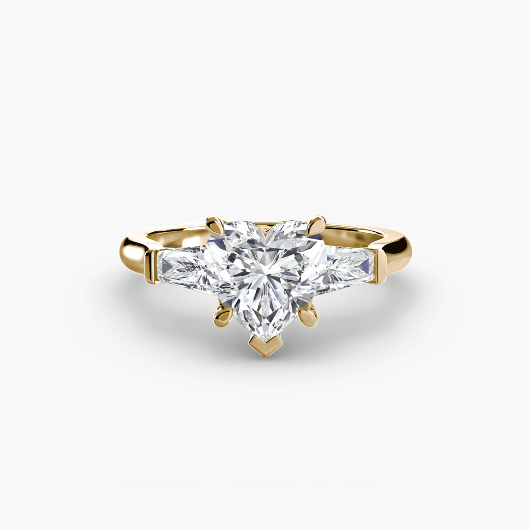 Three - Stone Ring (Baguette Side Stones) in setting by 18 KARATS