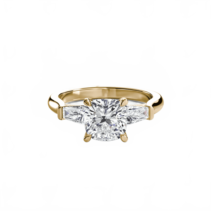 Three - Stone Ring (Baguette Side Stones) in setting by 18 KARATS