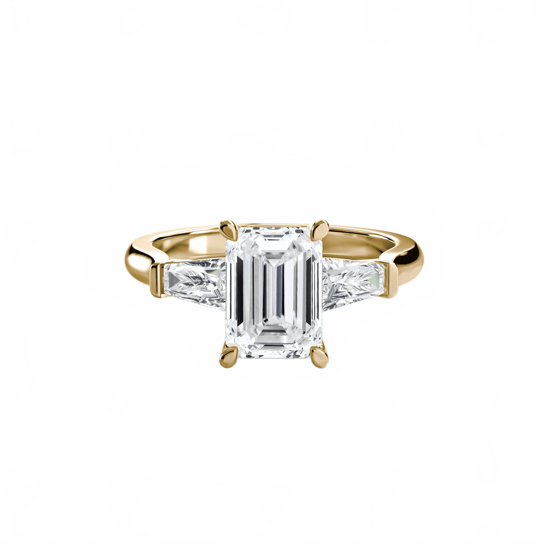 Three - Stone Ring (Baguette Side Stones) in setting by 18 KARATS