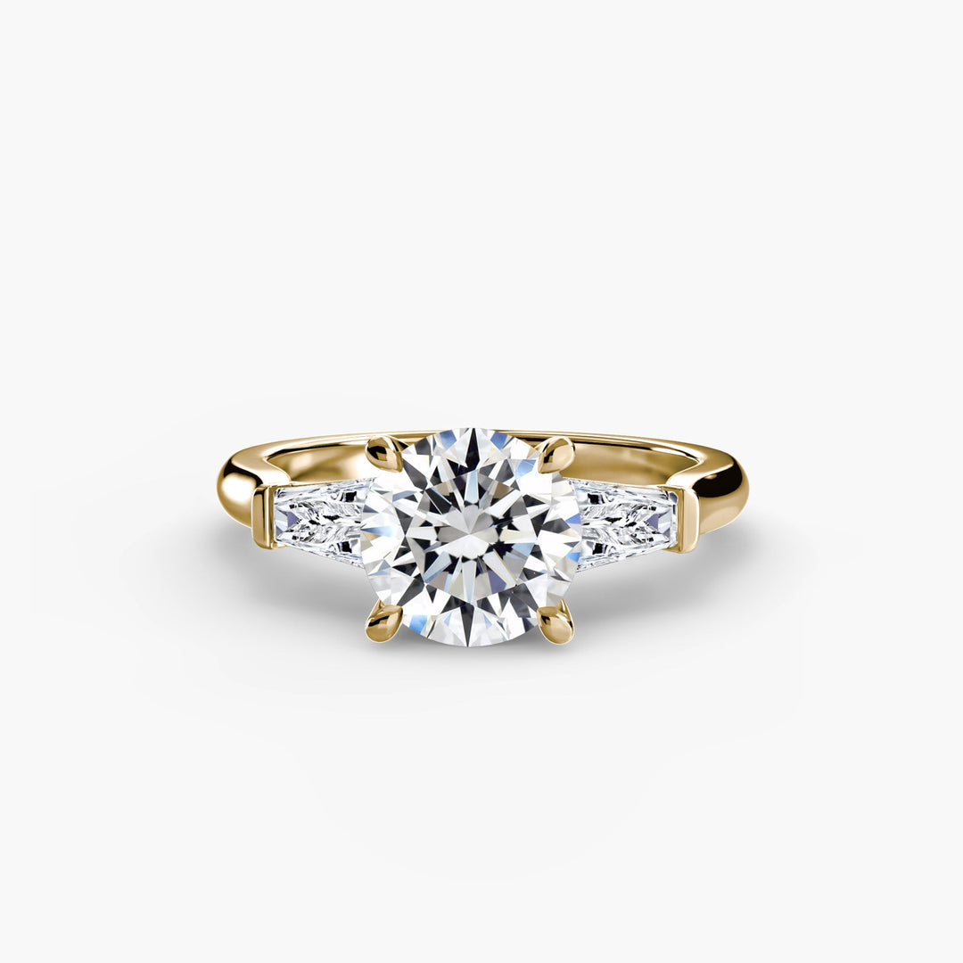 Three - Stone Ring (Baguette Side Stones) in setting by 18 KARATS