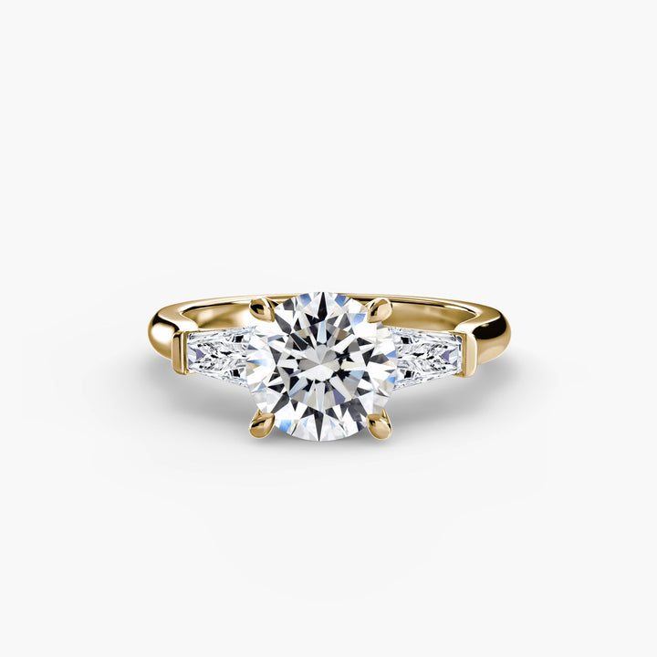 Three - Stone Ring (Baguette Side Stones) in setting by 18 KARATS