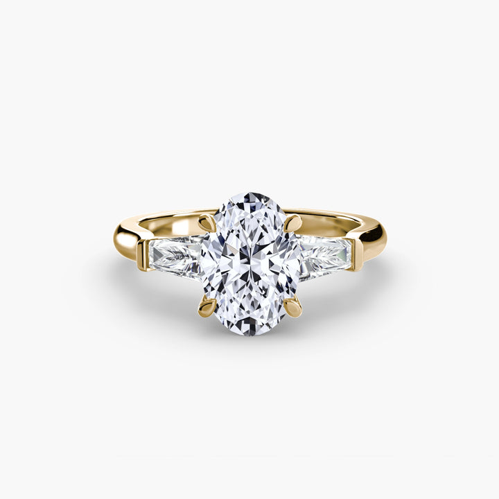 Three - Stone Ring (Baguette Side Stones) in setting by 18 KARATS