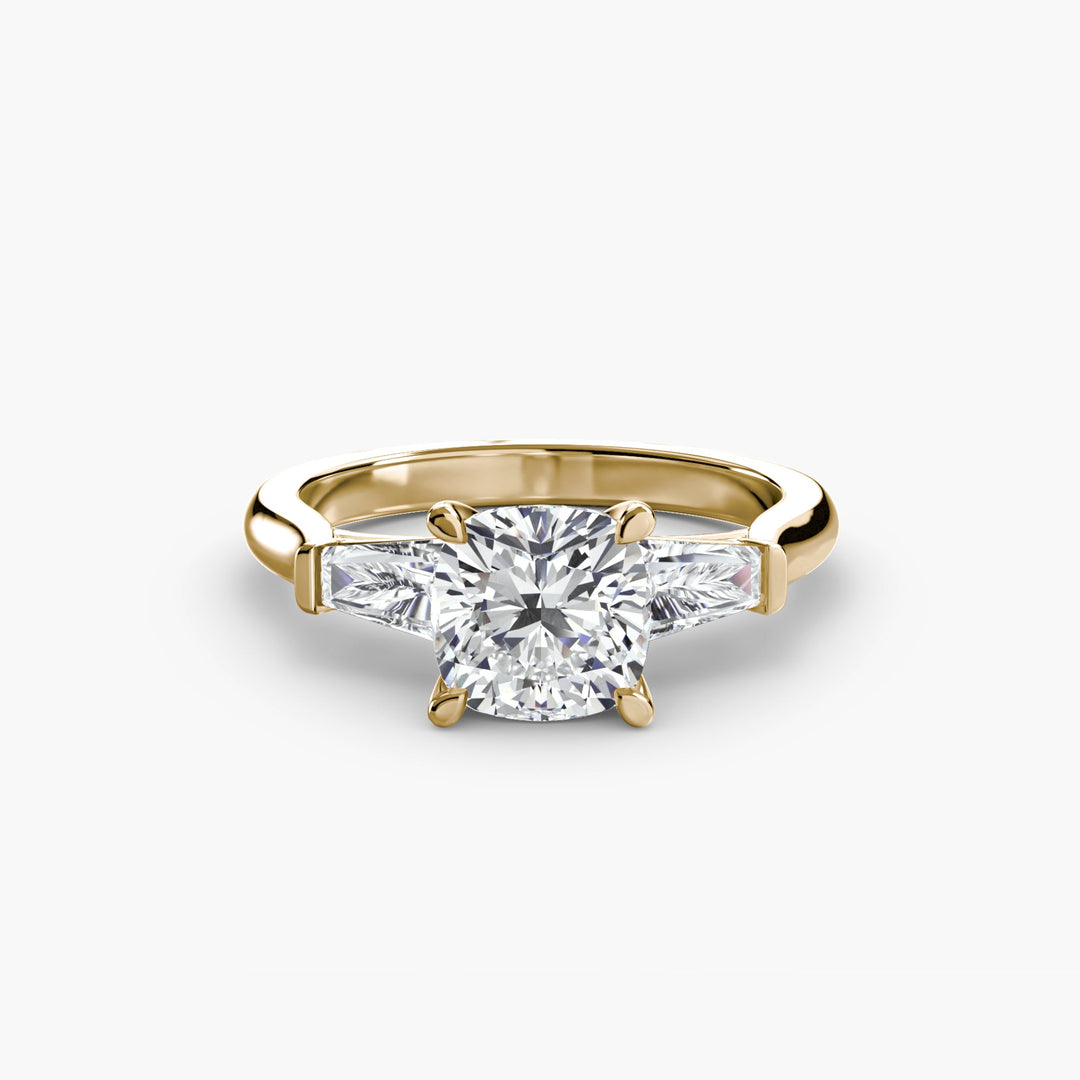 Three - Stone Ring (Baguette Side Stones) in setting by 18 KARATS