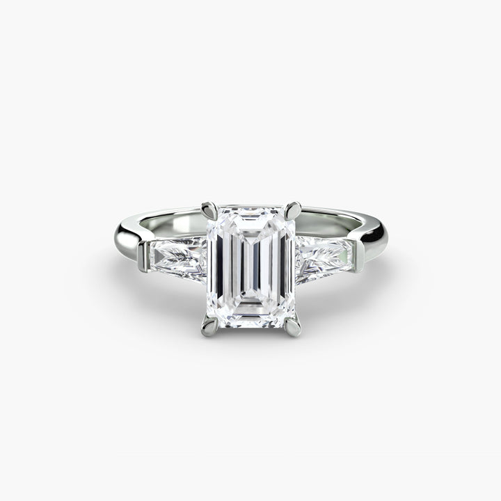 Three - Stone Ring (Baguette Side Stones) in setting by 18 KARATS