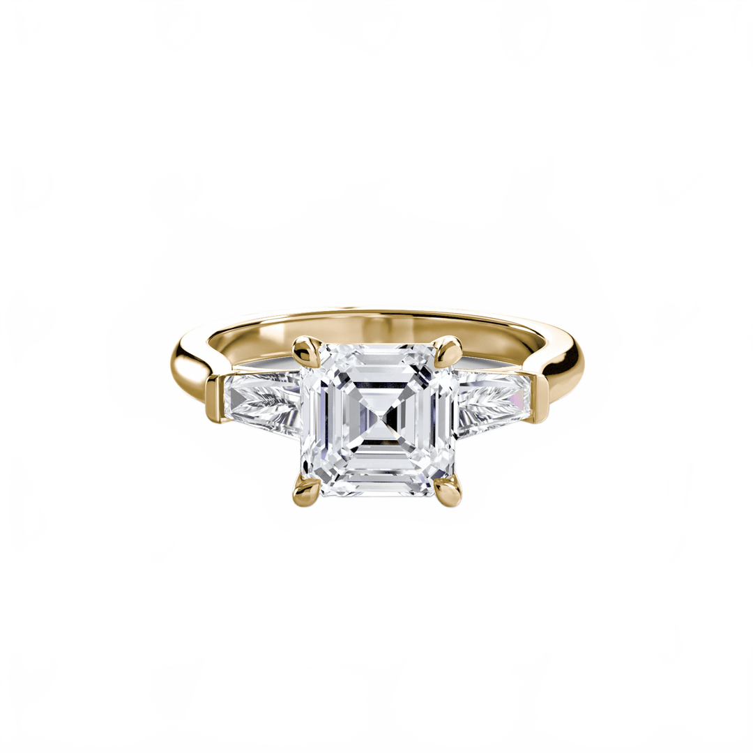 Three - Stone Ring (Baguette Side Stones) in setting by 18 KARATS