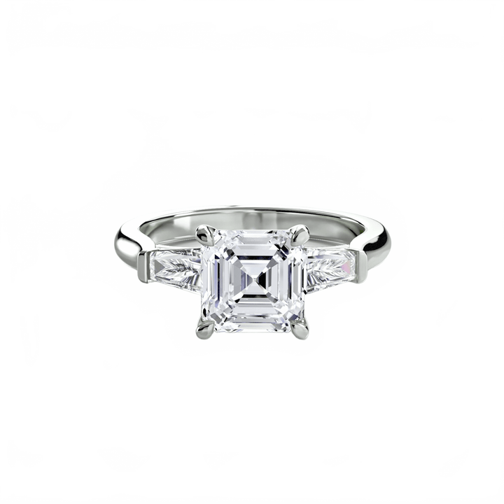 Three - Stone Ring (Baguette Side Stones) in setting by 18 KARATS