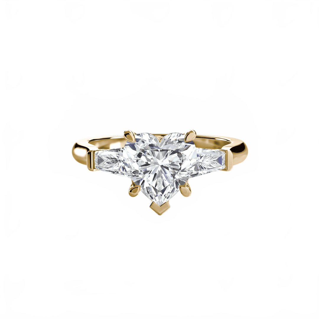 Three - Stone Ring (Baguette Side Stones) in setting by 18 KARATS