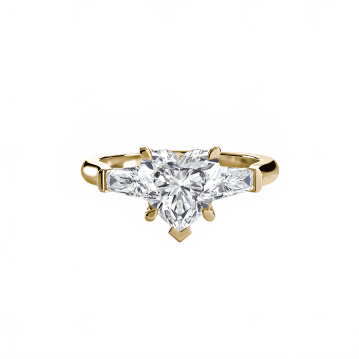 Three - Stone Ring (Baguette Side Stones) in setting by 18 KARATS