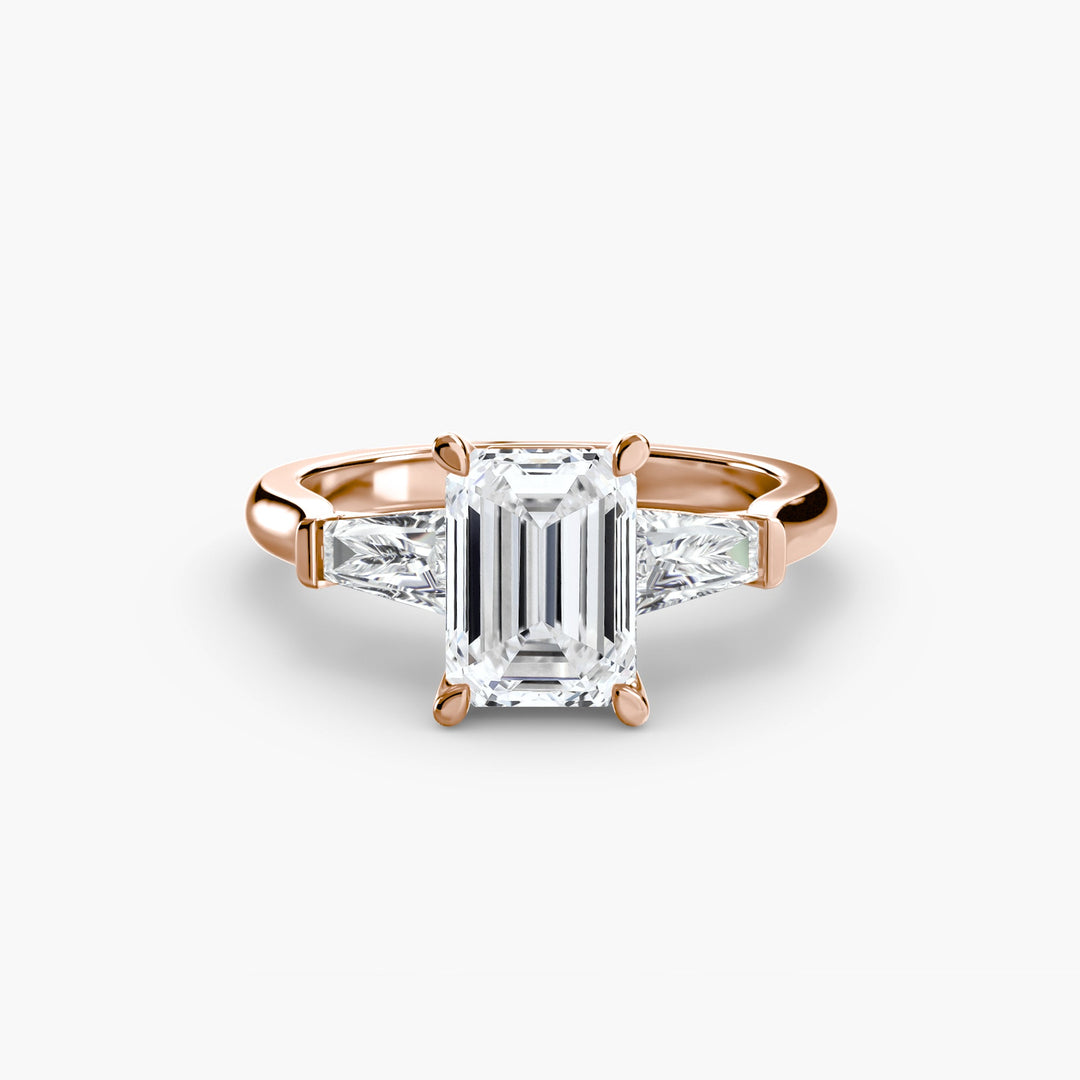 Three - Stone Ring (Baguette Side Stones) in setting by 18 KARATS