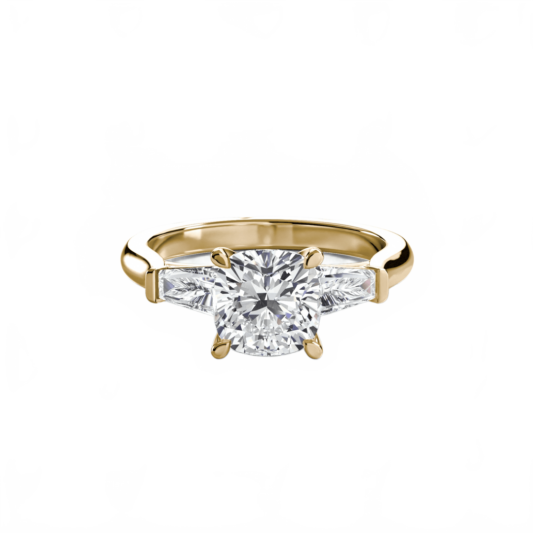 Three - Stone Ring (Baguette Side Stones) in setting by 18 KARATS