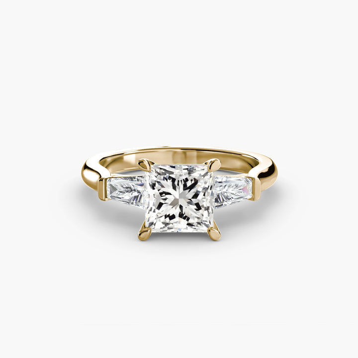 Three - Stone Ring (Baguette Side Stones) in setting by 18 KARATS