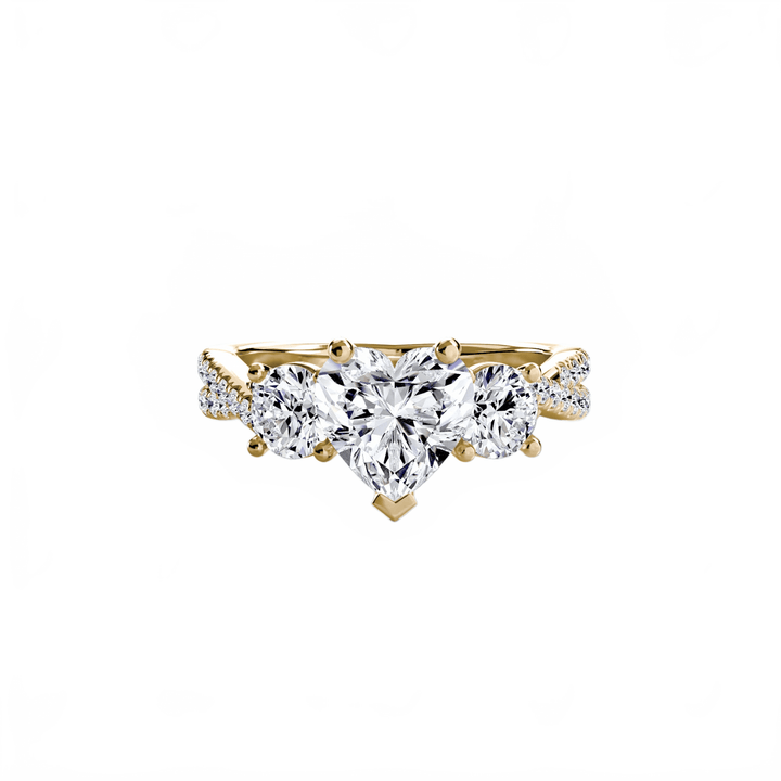 Three - Stone with Pave Band 2 in setting by 18 KARATS